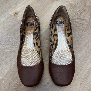 Gianni Bini Brown Studded Flats